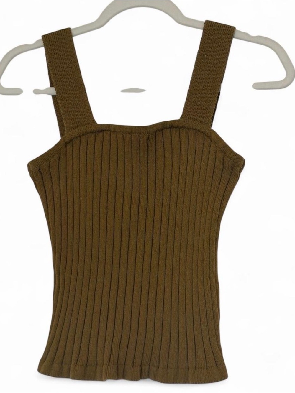 Madewell Olive Ribbed Sweater Tank
